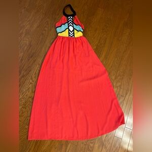 Colorful Halter Maxi Dress